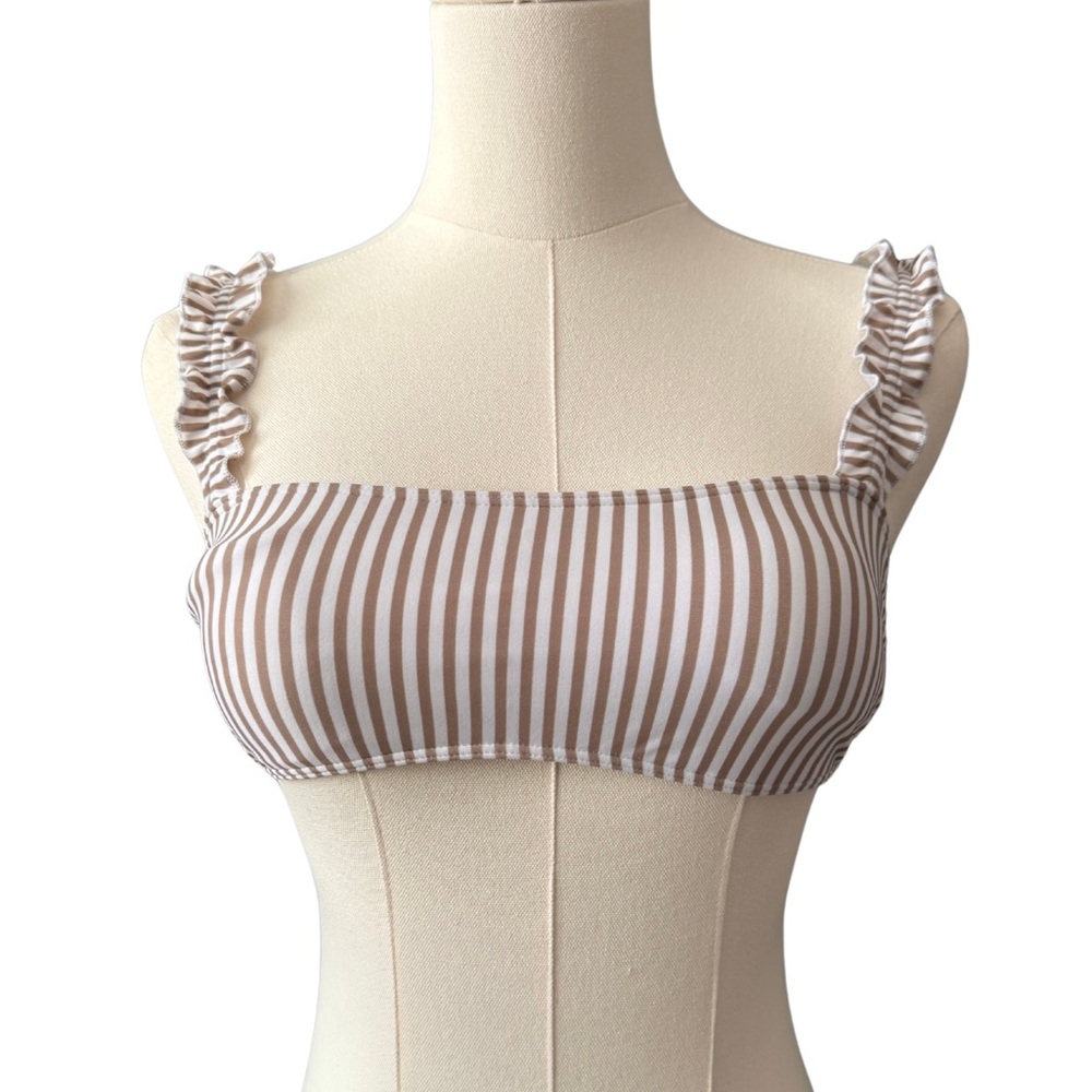 Abercrombie & Fitch Stripe Ruffle Strap Bikini Top Size XS